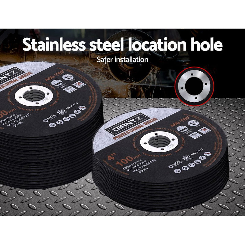 Giantz 100 x 4 Cutting Disc 100mm Metal Cut Off Wheel Angle Grinder Thin Steel"