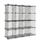 16 Cube Metal Wire Storage Cabinet - Black