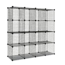 Wire Cube Storage Cabinet DIY 16 Cubes Display Shelves Bookcase Shelf Organiser
