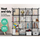 Wire Cube Storage Cabinet DIY 16 Cubes Display Shelves Bookcase Shelf Organiser