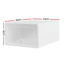 Artiss Shoe Box Set of 24 Storage Case Stackable Plastic Shoe Cabinet Cube White