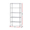 90cm 5 Tier Metal Wire Rack Shelving Unit Chrome Storage Shelves Racks Kitchen Trolley Silver