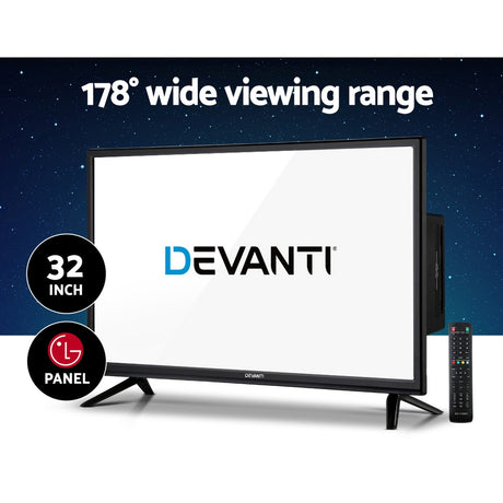 Devanti LED TV 32 Inch 32 Digital Built-In DVD Player LCD LG Panel USB HDMI