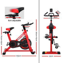 Everfit Spin Exercise Bike Cycling Fitness Commercial Home Workout Gym Red