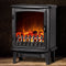 Devanti Electric Fireplace Wood Heater Portable Fire Log Flame Effect Winter Warm 1800W