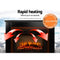 Devanti 2000W Electric Fireplace Mantle Portable Fire Log Wood Heater 3D Flame Effect Black