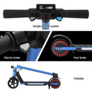 Electric Scooter 130W 16KM/H LED Light Folding Portable For Kids Teens Blue