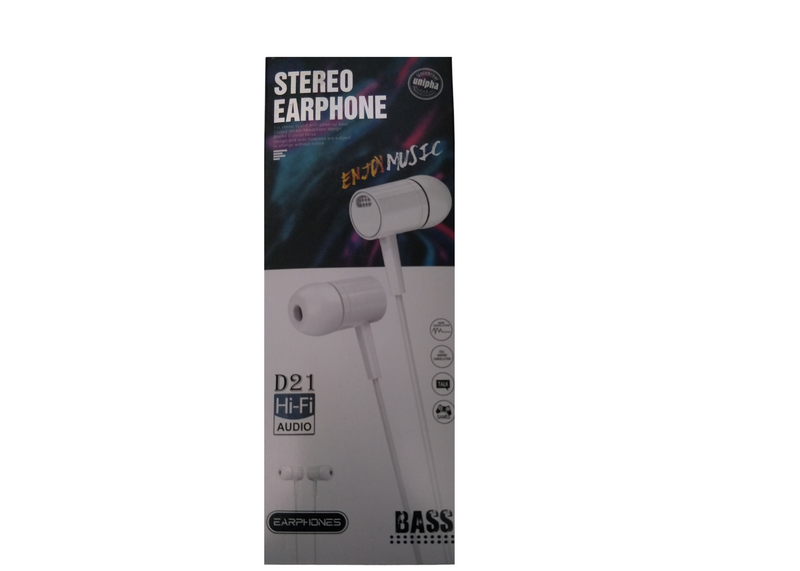 3.5mm In-ear Wired Earphone With Mic Earbuds Headset White