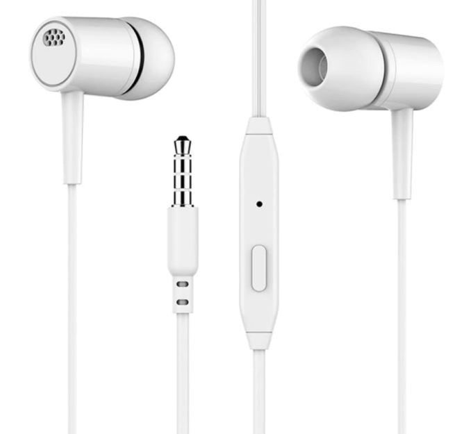 3.5mm In-ear Wired Earphone With Mic Earbuds Headset White