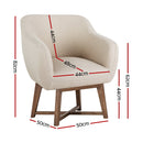 Artiss Fabric Tub Lounge Armchair - Beige