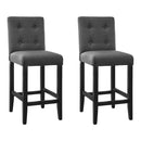 Artiss Set of 2 Provincial Style Bar Stools - Charcoal