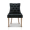 Artiss Dining Chairs Chair French Provincial Wooden Fabric Retro Cafe Black x1