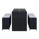 Gardeon 7 Piece Outdoor Dining Table Set - Black