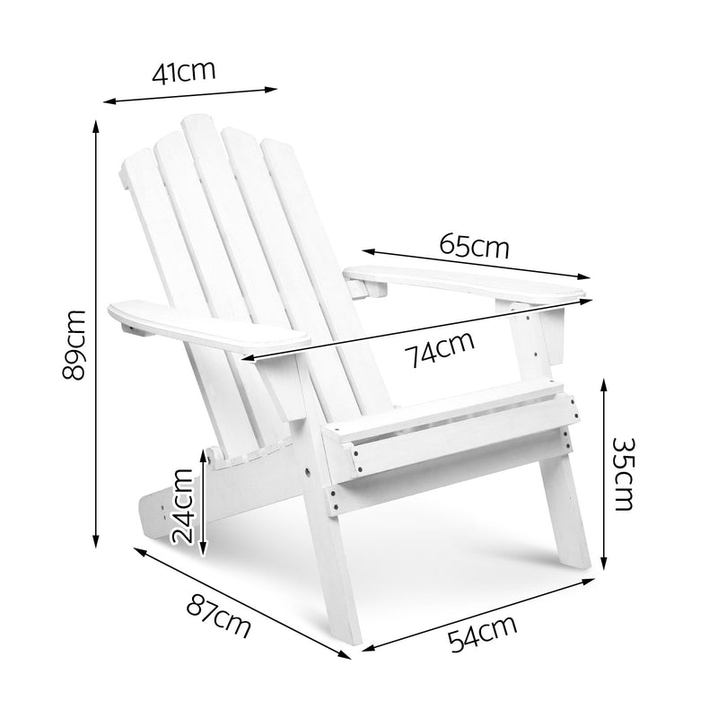 Gardeon Outdoor Furniture Lounge Chairs Beach Chair Wooden Adirondack Patio Garden