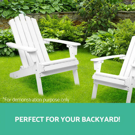 Gardeon Outdoor Furniture Lounge Chairs Beach Chair Wooden Adirondack Patio Garden