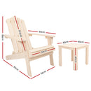 Gardeon Outdoor Beach Chairs Table Set Wooden Folding Adirondack Lounge