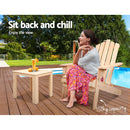 Gardeon Outdoor Beach Chairs Table Set Wooden Folding Adirondack Lounge