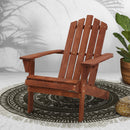 Gardeon Outdoor Sun Lounge Beach Chairs Table Setting Wooden Adirondack Patio Brown Chair