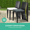 Gardeon 3 Piece PE Wicker Outdoor Table and Chair Set - Black