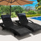 Gardeon Sun Lounge Outdoor Furniture Wicker Lounger Rattan Day Bed Garden Patio Black