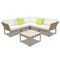 Gardeon 6pcs Outdoor Sofa Lounge Setting Couch Wicker Table Chairs Patio Furniture Beige