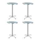 Gardeon 4pcs Outdoor Bar Table Furniture Adjustable Aluminium Cafe Table Round