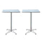 Gardeon 2pcs Outdoor Bar Table Furniture Adjustable Aluminium Square Cafe Table