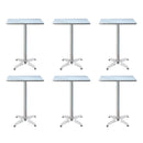Gardeon 6pcs Outdoor Bar Table Furniture Adjustable Aluminium Square Cafe Table