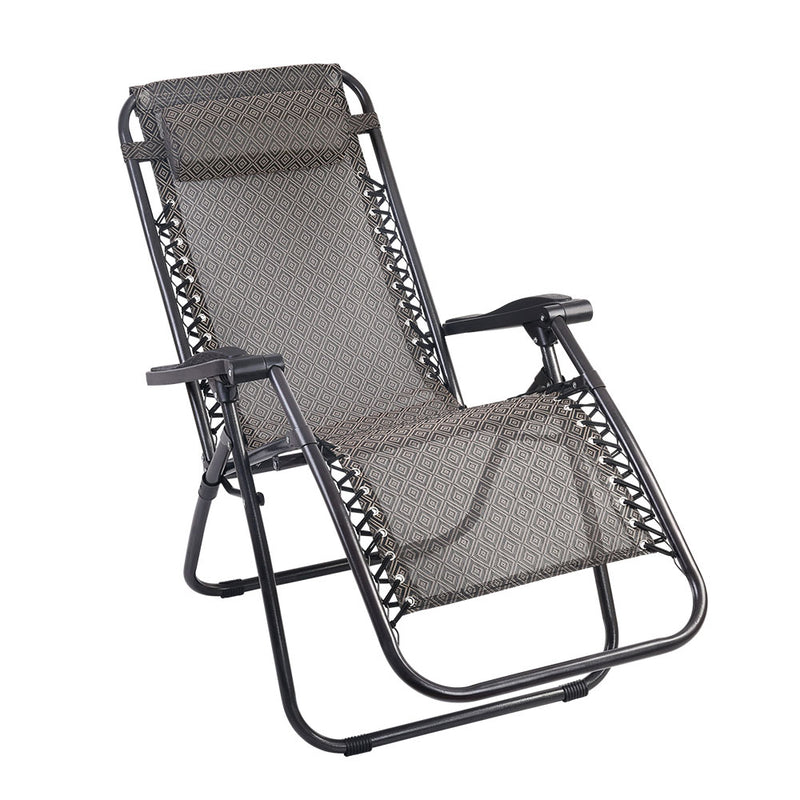 Gardeon Zero Gravity Chair 2PC Reclining Outdoor Sun Lounge Folding Camping