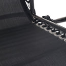 Zero Gravity Chairs 2PC Reclining Outdoor Furniture Sun Lounge Folding Camping Lounger Black
