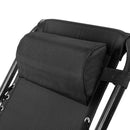 Zero Gravity Chairs 2PC Reclining Outdoor Furniture Sun Lounge Folding Camping Lounger Black