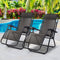 Gardeon Zero Gravity Chairs 2PC Reclining Outdoor Furniture Sun Lounge Folding Camping Lounger Grey