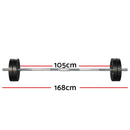 48KG Barbell Weight Set Plates Bar Bench Press Fitness Exercise Home Gym 168cm