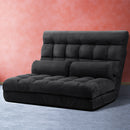 Artiss Lounge Sofa Bed 2-seater Floor Folding Suede Charcoal