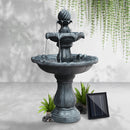 Gardeon 3 Tier Solar Powered Water Fountain - Black