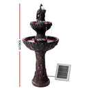 Gardeon Water Solar Fountain Outdoor Bird Bath Peacock Cascading