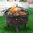 Fire Pit BBQ Grill Smoker Portable Outdoor Fireplace Patio Heater Pits 30"