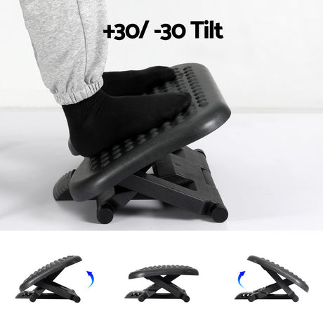 Artiss Foot Rest Stool Office Under Desk Angle Adjustable Footrest Massage Black