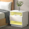 Artiss Bedside Tables Side Table RGB LED Drawers Nightstand High Gloss White