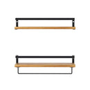Artiss 2x Floating Wall Shelves Brackets Towel Rail Rack DIY Wall Mount Rack