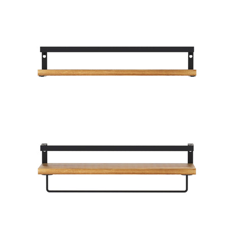 Artiss 2x Floating Wall Shelves Brackets Towel Rail Rack DIY Wall Mount Rack