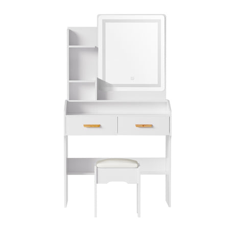 Artiss Dressing Table LED Makeup Mirror Stool Set Vanity Desk White