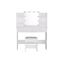 Artiss Dressing Table LED Makeup Mirror Stool Set 10 Bulbs Vanity Desk White