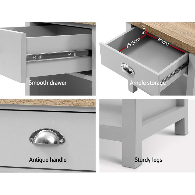 Artiss MEDI Bedside Table Cabinet Drawer Tables Nightstand Side Storage Shelf