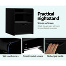 Artiss Bedside Table Drawer - Black