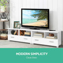 Artiss TV Stand Entertainment Unit with Drawers - White