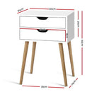 Artiss Bedside Tables Drawers Side Table Nightstand Wood Storage Cabinet White