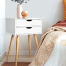 Artiss Bedside Tables Drawers Side Table Nightstand Wood Storage Cabinet White