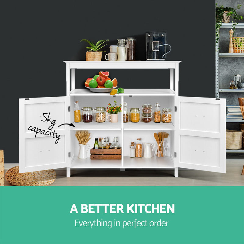Artiss Wooden Storage Console Table - White