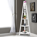 Artiss 5 Tier Corner Ladder Bookshelf - White